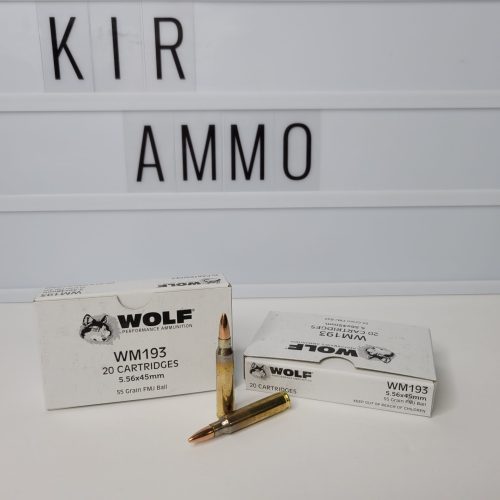 Wolf Gold 5.56mm WM193 NATO Ammo 55 Grain FMJ Brass – 20 Rounds (Box) [NO TAX outside TX]